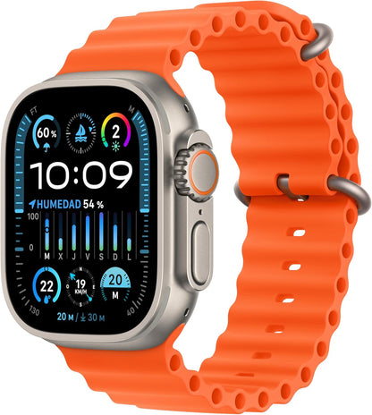 Apple Watch Ultra 2 [GPS + Cellular, 49MM] Cassa in Titanio e Cinturino Ocean Arancione (Ricondizionato)