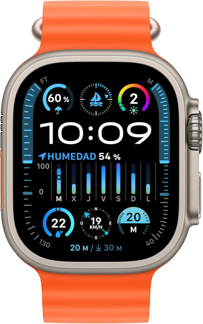 Apple Watch Ultra 2 [GPS + Cellular, 49MM] Cassa in Titanio e Cinturino Ocean Arancione (Ricondizionato)
